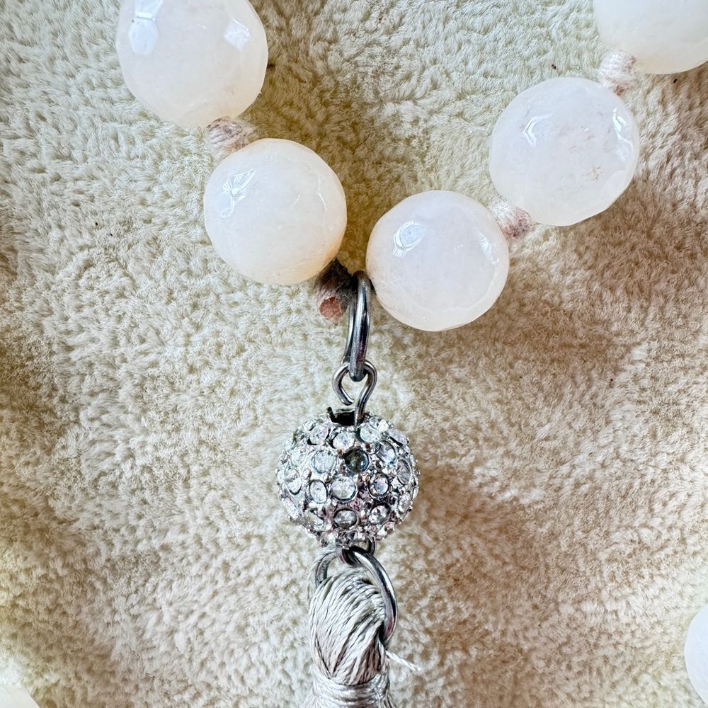 Rose Quartz Hand Knotted  Beaded Necklace - Picture 6 of 11